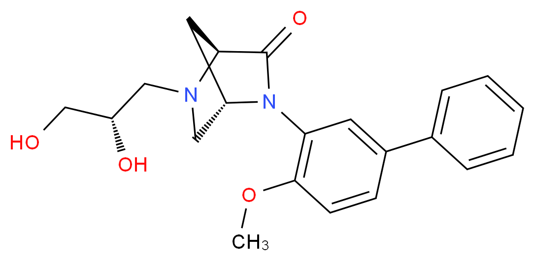 (1S,4S)-5-[(2S)-2,3-dihydroxypropyl]-2-(4-methoxy-3-biphenylyl)-2,5-diazabicyclo[2.2.1]heptan-3-one_分子结构_CAS_)