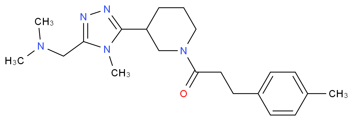 N,N-dimethyl-1-(4-methyl-5-{1-[3-(4-methylphenyl)propanoyl]piperidin-3-yl}-4H-1,2,4-triazol-3-yl)methanamine_分子结构_CAS_)