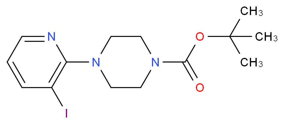 1-Boc-4-(3-碘-2-吡啶基)哌嗪_分子结构_CAS_902837-43-8)