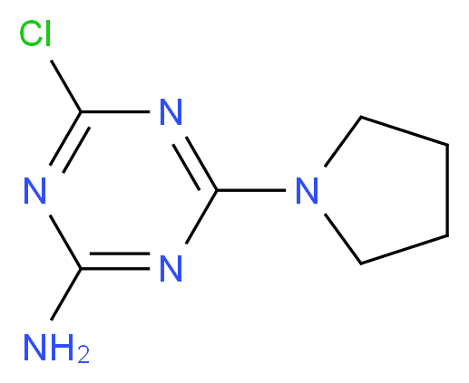 4-Chloro-6-(1-pyrrolidinyl)-1,3,5-triazin-2-ylamine_分子结构_CAS_)
