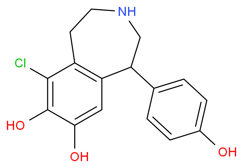 6-chloro-1-(4-hydroxyphenyl)-2,3,4,5-tetrahydro-1H-3-benzazepine-7,8-diol_分子结构_CAS_)