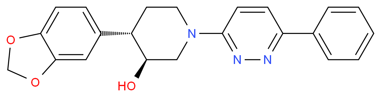 (3S*,4S*)-4-(1,3-benzodioxol-5-yl)-1-(6-phenylpyridazin-3-yl)piperidin-3-ol_分子结构_CAS_)