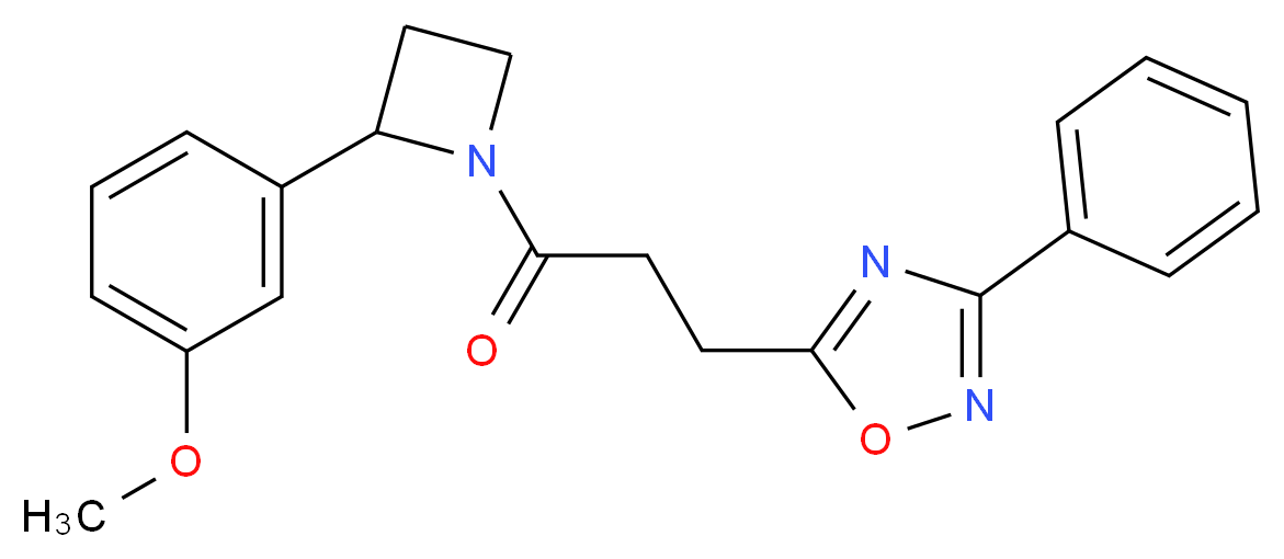 5-{3-[2-(3-methoxyphenyl)-1-azetidinyl]-3-oxopropyl}-3-phenyl-1,2,4-oxadiazole_分子结构_CAS_)