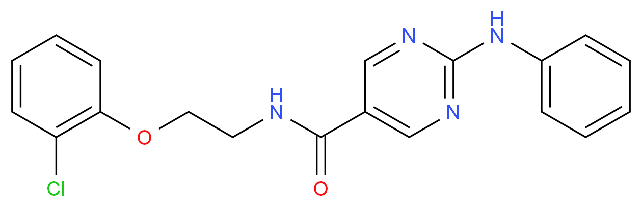 2-anilino-N-[2-(2-chlorophenoxy)ethyl]-5-pyrimidinecarboxamide_分子结构_CAS_)