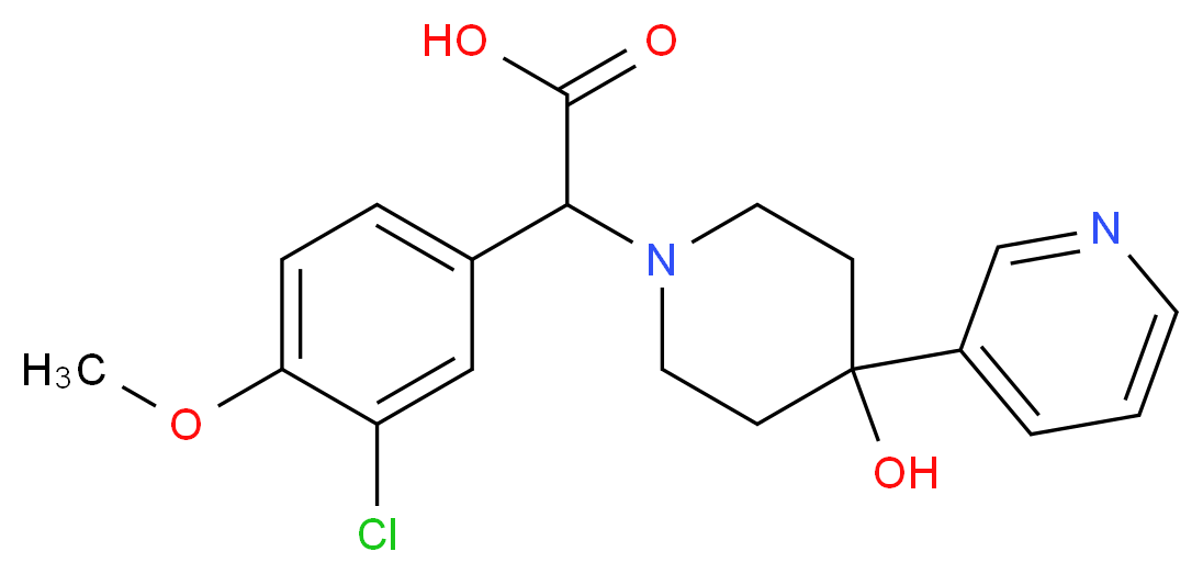 (3-chloro-4-methoxyphenyl)(4-hydroxy-4-pyridin-3-ylpiperidin-1-yl)acetic acid_分子结构_CAS_)