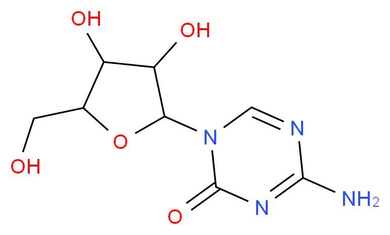 4-amino-1-[3,4-dihydroxy-5-(hydroxymethyl)oxolan-2-yl]-1,2-dihydro-1,3,5-triazin-2-one_分子结构_CAS_320-67-2