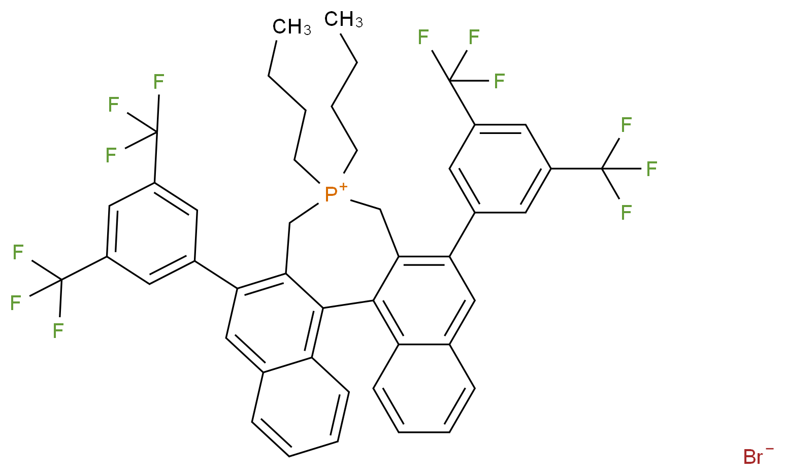 10,16-bis[3,5-bis(trifluoromethyl)phenyl]-13,13-dibutyl-13-phosphapentacyclo[13.8.0.0<sup>2</sup>,<sup>1</sup><sup>1</sup>.0<sup>3</sup>,<sup>8</sup>.0<sup>1</sup><sup>8</sup>,<sup>2</sup><sup>3</sup>]tricosa-1(15),2,4,6,8,10,16,18,20,22-decaen-13-ium bromide_分子结构_CAS_1110711-01-7