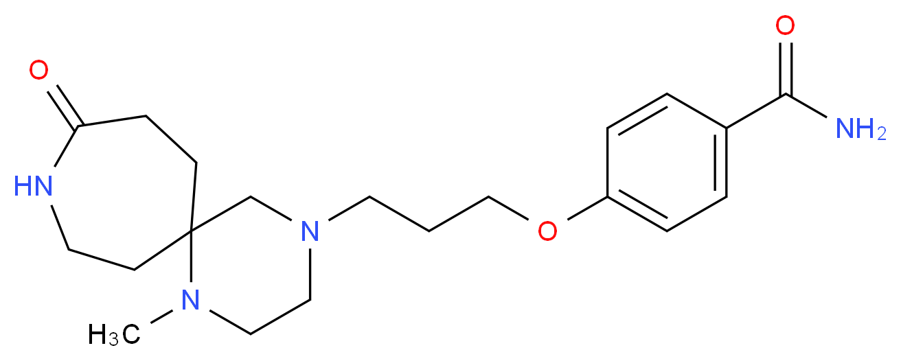 4-[3-(1-methyl-10-oxo-1,4,9-triazaspiro[5.6]dodec-4-yl)propoxy]benzamide_分子结构_CAS_)