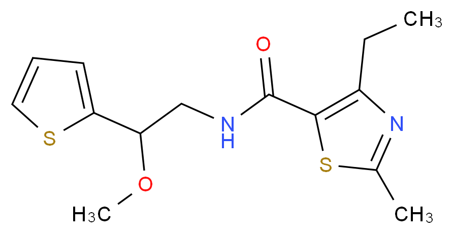 4-ethyl-N-[2-methoxy-2-(2-thienyl)ethyl]-2-methyl-1,3-thiazole-5-carboxamide_分子结构_CAS_)