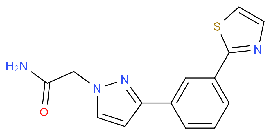 2-{3-[3-(1,3-thiazol-2-yl)phenyl]-1H-pyrazol-1-yl}acetamide_分子结构_CAS_)
