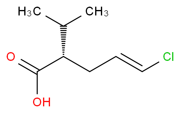 (2S,4E)-5-chloro-2-(propan-2-yl)pent-4-enoic acid_分子结构_CAS_324519-66-6