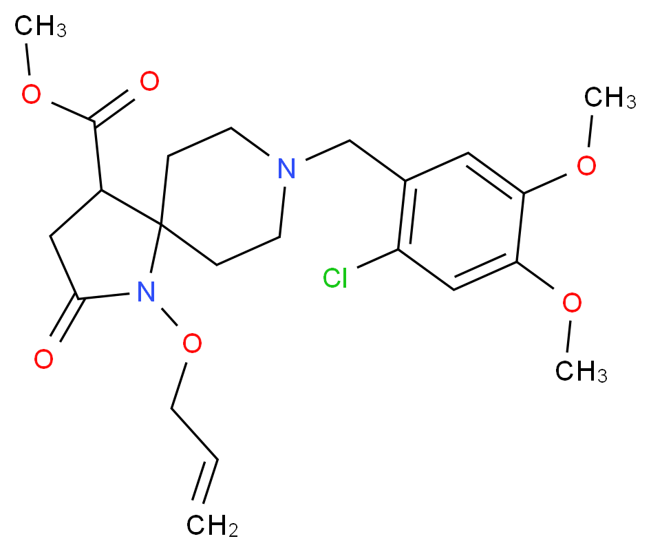 methyl 1-(allyloxy)-8-(2-chloro-4,5-dimethoxybenzyl)-2-oxo-1,8-diazaspiro[4.5]decane-4-carboxylate_分子结构_CAS_)