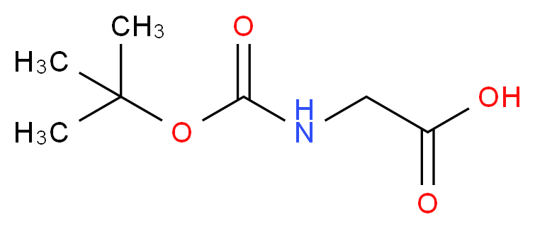 2-{[(tert-butoxy)carbonyl]amino}acetic acid_分子结构_CAS_4530-20-5