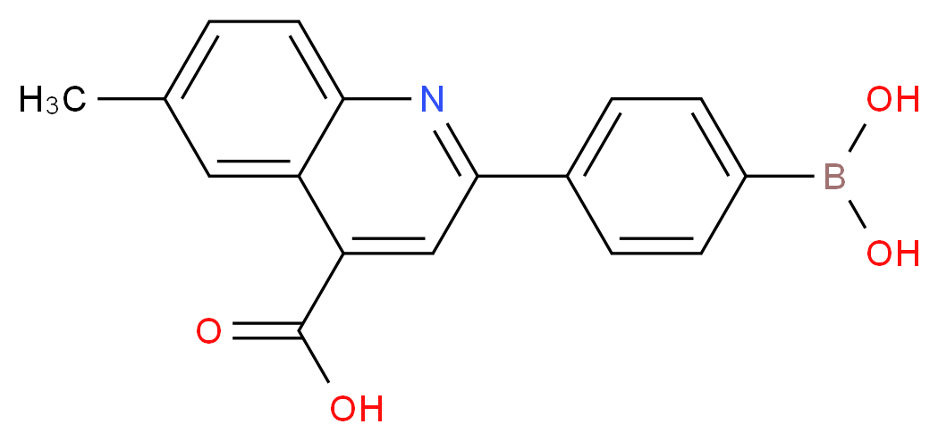 2-(4-Dihydroxyborane)phenyl-4-carboxy-6-methylquinoline_分子结构_CAS_373384-16-8)