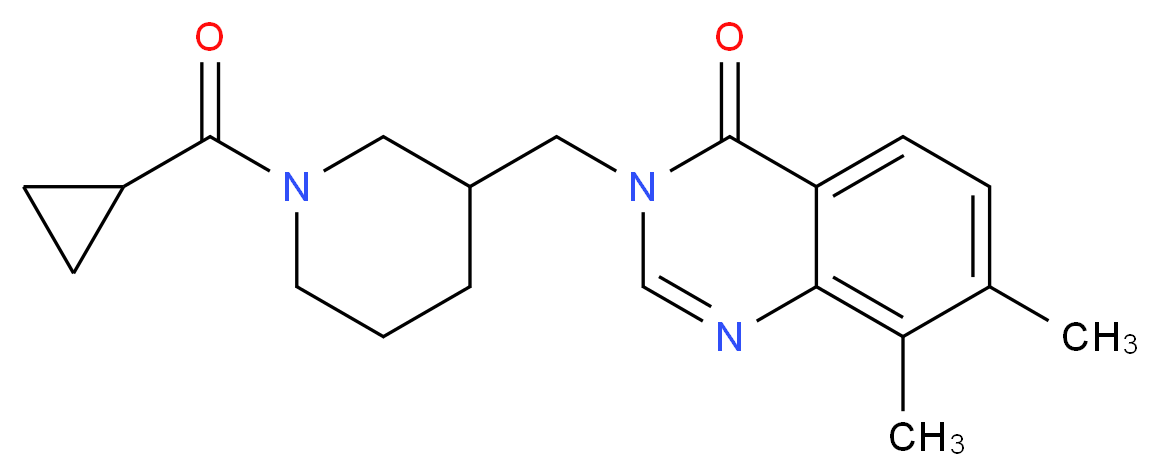 3-{[1-(cyclopropylcarbonyl)piperidin-3-yl]methyl}-7,8-dimethylquinazolin-4(3H)-one_分子结构_CAS_)