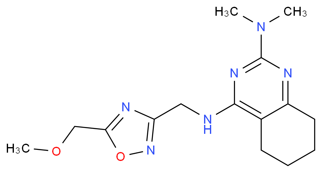 N~4~-{[5-(methoxymethyl)-1,2,4-oxadiazol-3-yl]methyl}-N~2~,N~2~-dimethyl-5,6,7,8-tetrahydroquinazoline-2,4-diamine_分子结构_CAS_)