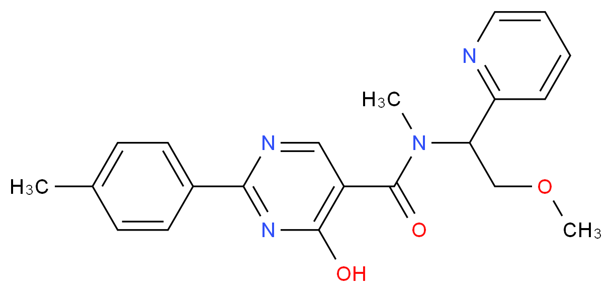 4-hydroxy-N-(2-methoxy-1-pyridin-2-ylethyl)-N-methyl-2-(4-methylphenyl)pyrimidine-5-carboxamide_分子结构_CAS_)