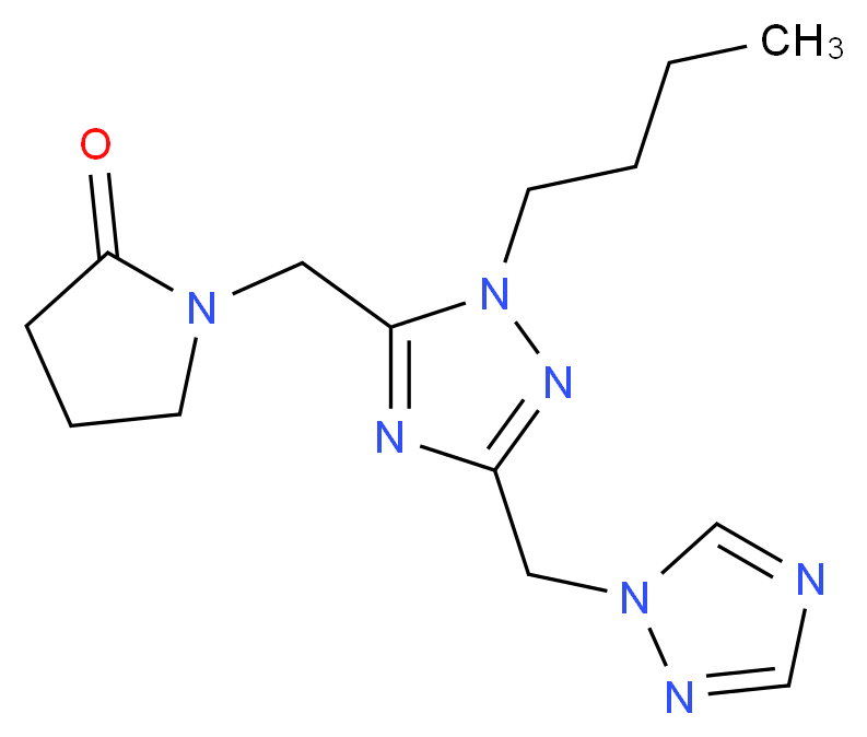 1-{[1-butyl-3-(1H-1,2,4-triazol-1-ylmethyl)-1H-1,2,4-triazol-5-yl]methyl}pyrrolidin-2-one_分子结构_CAS_)