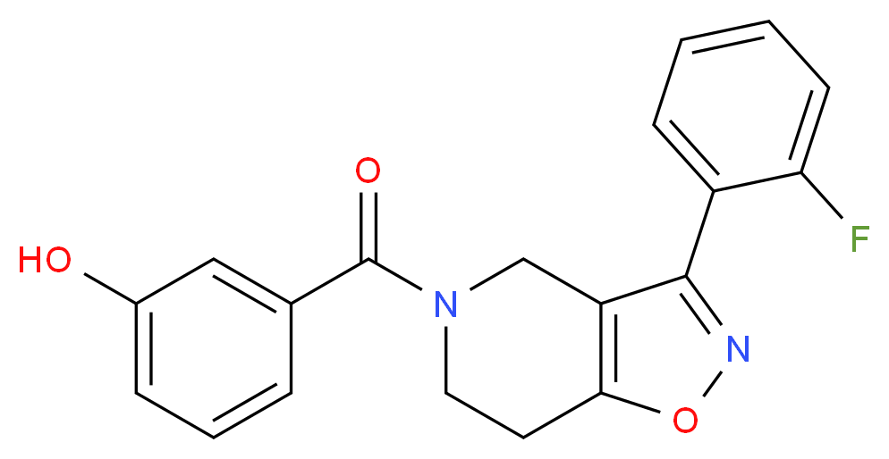 3-{[3-(2-fluorophenyl)-6,7-dihydroisoxazolo[4,5-c]pyridin-5(4H)-yl]carbonyl}phenol_分子结构_CAS_)