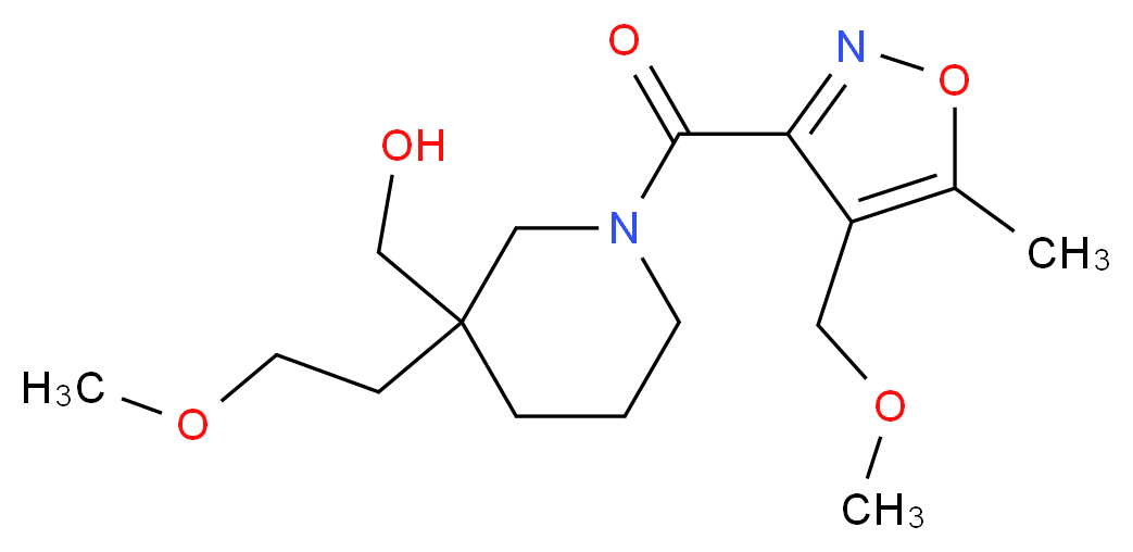(3-(2-methoxyethyl)-1-{[4-(methoxymethyl)-5-methyl-3-isoxazolyl]carbonyl}-3-piperidinyl)methanol_分子结构_CAS_)