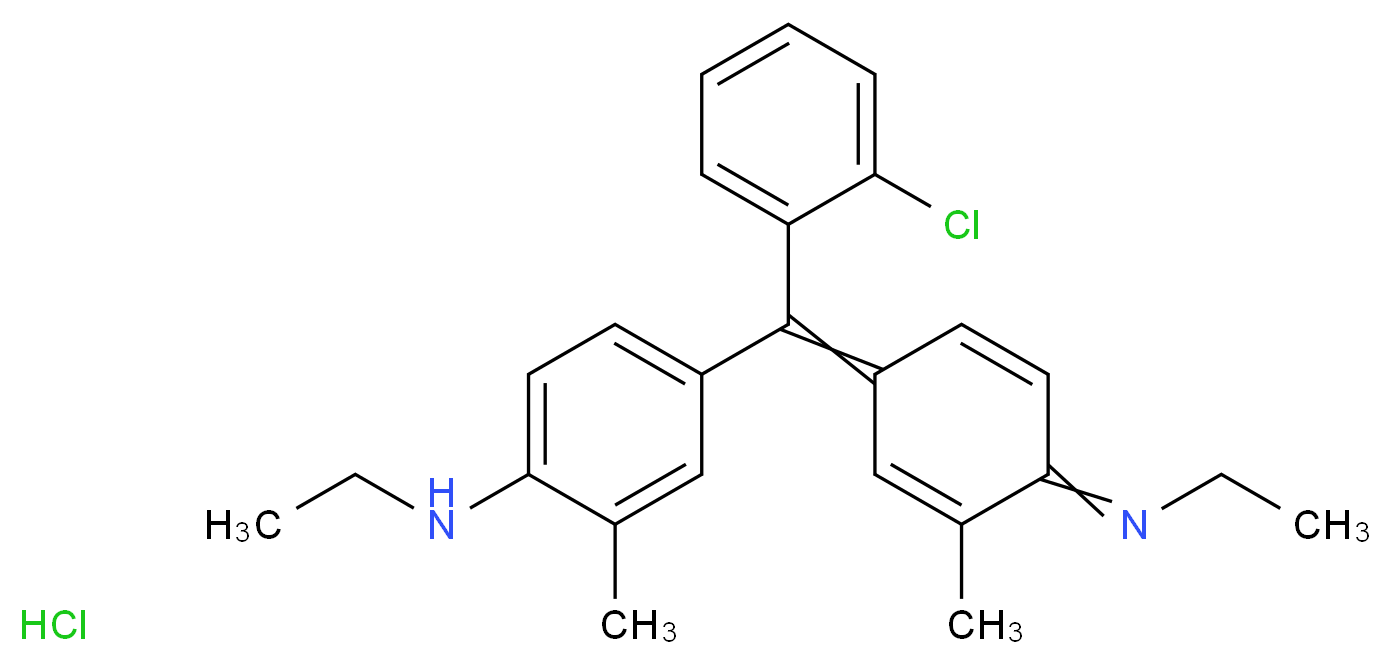 4-[(2-chlorophenyl)[4-(ethylimino)-3-methylcyclohexa-2,5-dien-1-ylidene]methyl]-N-ethyl-2-methylaniline hydrochloride_分子结构_CAS_3943-82-6