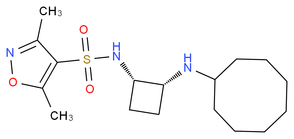 N-[(1S*,2R*)-2-(cyclooctylamino)cyclobutyl]-3,5-dimethyl-4-isoxazolesulfonamide_分子结构_CAS_)