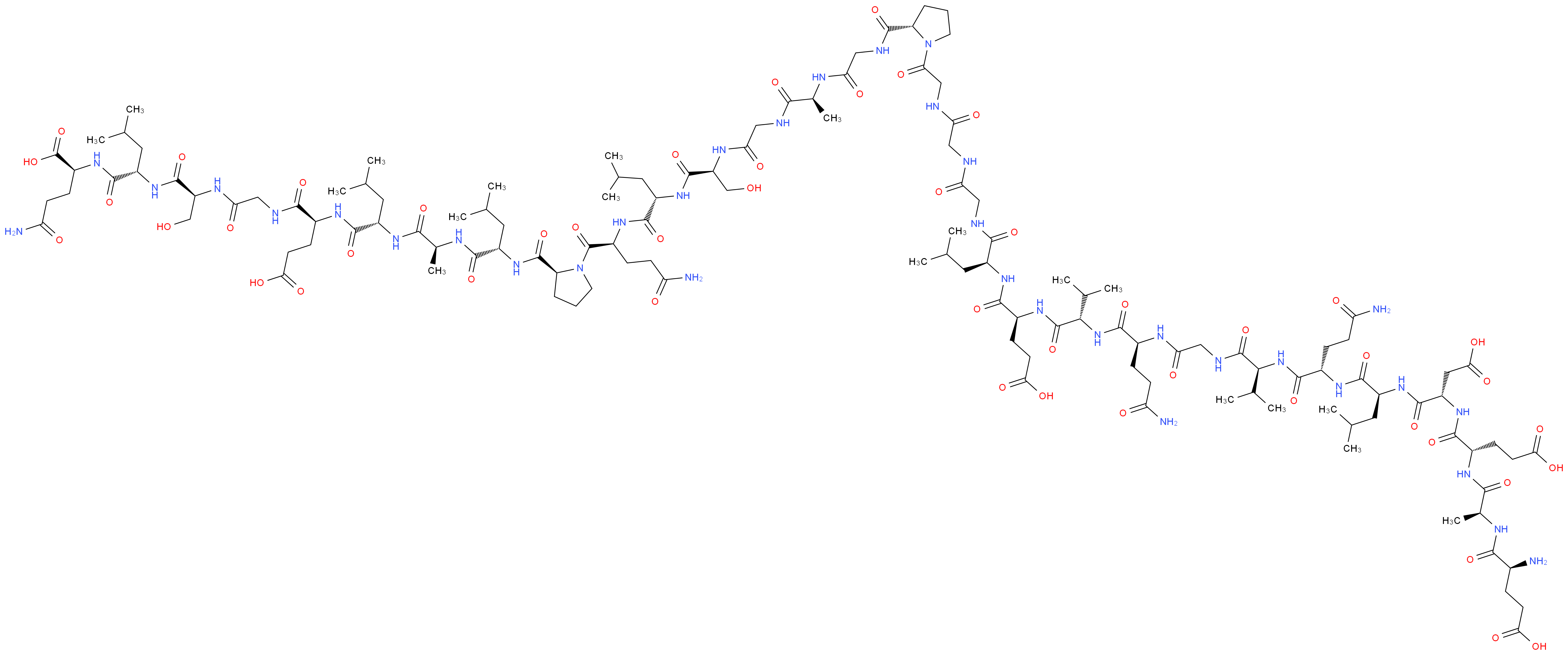 (4S)-4-[(2S)-2-[(2S)-2-{2-[(2S)-2-[(2S)-2-[(2S)-2-[(2S)-2-[(2S)-2-[(2S)-2-[(2S)-2-amino-4-carboxybutanamido]propanamido]-4-carboxybutanamido]-3-carboxypropanamido]-4-methylpentanamido]-4-carbamoylbutanamido]-3-methylbutanamido]acetamido}-4-carbamoylbutanamido]-3-methylbutanamido]-4-{[(1S)-1-[({[({2-[(2S)-2-[({[(1S)-1-[({[(1S)-1-{[(1S)-1-{[(2S)-4-carbamoyl-1-[(2S)-2-{[(1S)-1-{[(1S)-1-{[(1S)-1-{[(1S)-1-[({[(1S)-1-{[(1S)-1-{[(1S)-3-carbamoyl-1-carboxypropyl]carbamoyl}-3-methylbutyl]carbamoyl}-2-hydroxyethyl]carbamoyl}methyl)carbamoyl]-3-carboxypropyl]carbamoyl}-3-methylbutyl]carbamoyl}ethyl]carbamoyl}-3-methylbutyl]carbamoyl}pyrrolidin-1-yl]-1-oxobutan-2-yl]carbamoyl}-3-methylbutyl]carbamoyl}-2-hydroxyethyl]carbamoyl}methyl)carbamoyl]ethyl]carbamoyl}methyl)carbamoyl]pyrrolidin-1-yl]-2-oxoethyl}carbamoyl)methyl]carbamoyl}methyl)carbamoyl]-3-methylbutyl]carbamoyl}butanoic acid_分子结构_CAS_33017-11-7