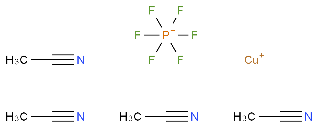 λ<sup>1</sup>-copper(1+) ion tetrakis(acetonitrile) hexafluoro-λ<sup>5</sup>-phosphanuide_分子结构_CAS_64443-05-6