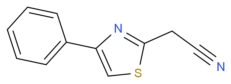 (4-phenyl-1,3-thiazol-2-yl)acetonitrile_分子结构_CAS_41381-89-9)