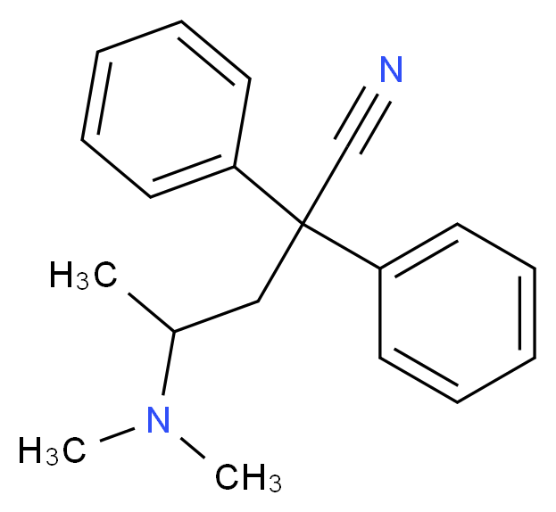 4-(dimethylamino)-2,2-diphenylpentanenitrile_分子结构_CAS_125-79-1