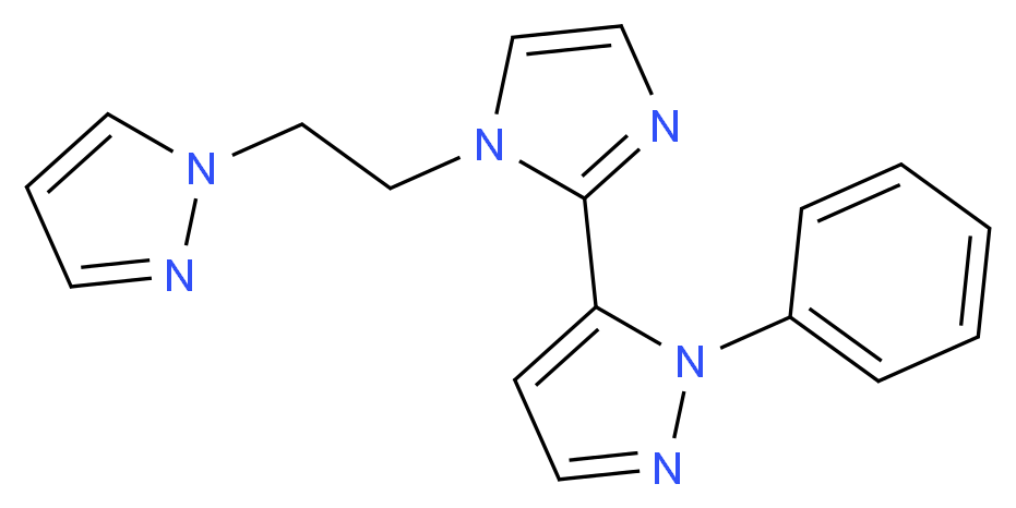 1-phenyl-5-{1-[2-(1H-pyrazol-1-yl)ethyl]-1H-imidazol-2-yl}-1H-pyrazole_分子结构_CAS_)