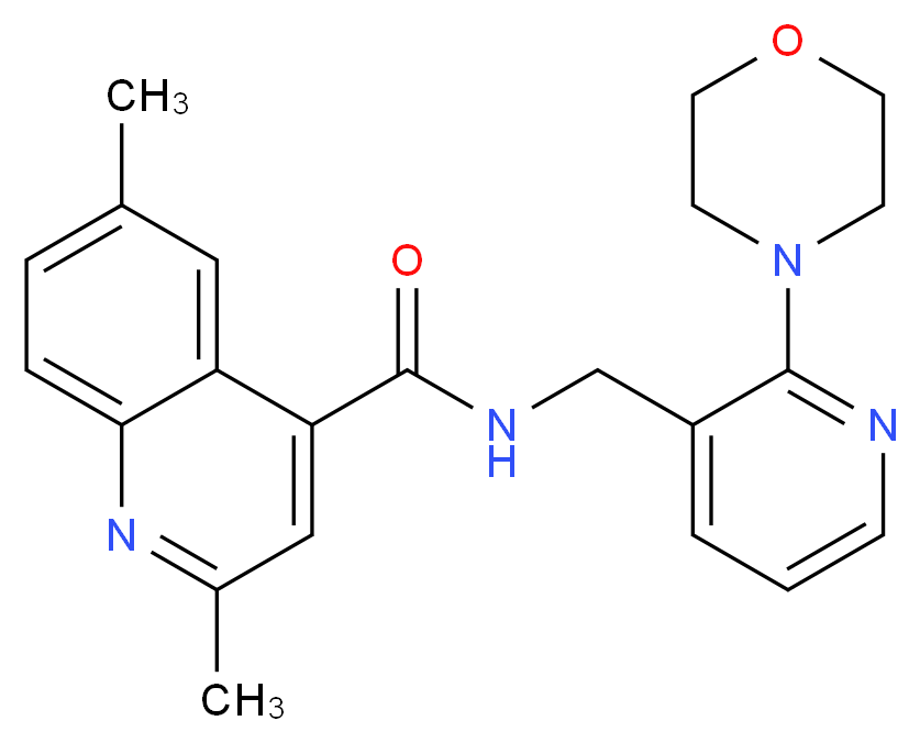 2,6-dimethyl-N-[(2-morpholin-4-ylpyridin-3-yl)methyl]quinoline-4-carboxamide_分子结构_CAS_)