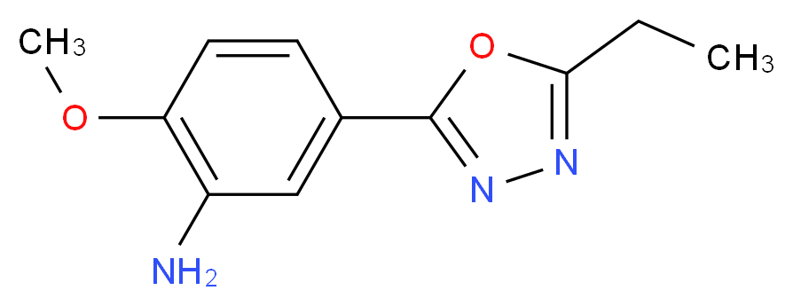 5-(5-Ethyl-[1,3,4]oxadiazol-2-yl)-2-methoxy-phenylamine_分子结构_CAS_)