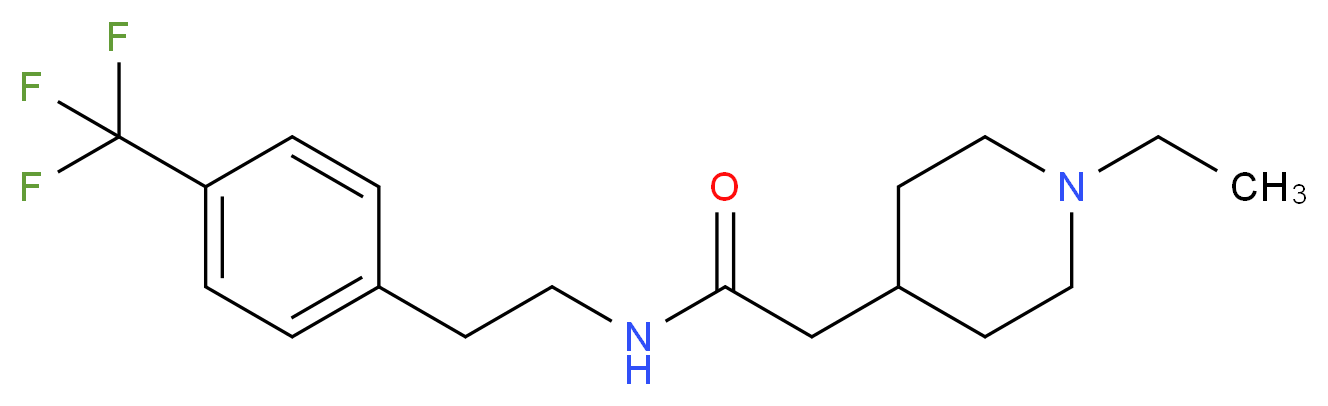 2-(1-ethyl-4-piperidinyl)-N-{2-[4-(trifluoromethyl)phenyl]ethyl}acetamide_分子结构_CAS_)