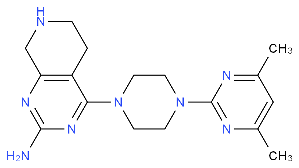 4-[4-(4,6-dimethylpyrimidin-2-yl)piperazin-1-yl]-5,6,7,8-tetrahydropyrido[3,4-d]pyrimidin-2-amine_分子结构_CAS_)