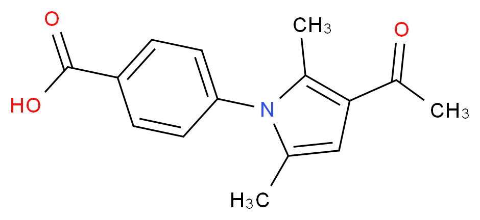 4-(3-acetyl-2,5-dimethyl-1H-pyrrol-1-yl)benzoic acid_分子结构_CAS_870540-39-9