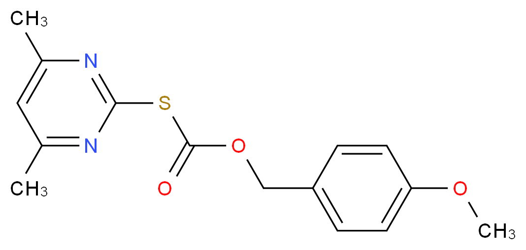 p-Methoxybenzyl S-(4,6-Dimethylpyrimidin-2-yl)thiocarbonate_分子结构_CAS_41840-29-3)