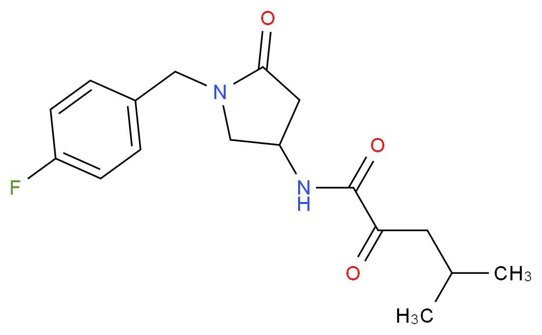 N-[1-(4-fluorobenzyl)-5-oxo-3-pyrrolidinyl]-4-methyl-2-oxopentanamide_分子结构_CAS_)