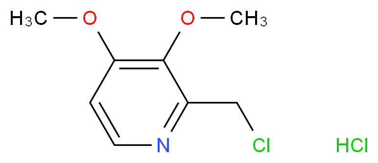 2-(chloromethyl)-3,4-dimethoxypyridine hydrochloride_分子结构_CAS_72830-09-2