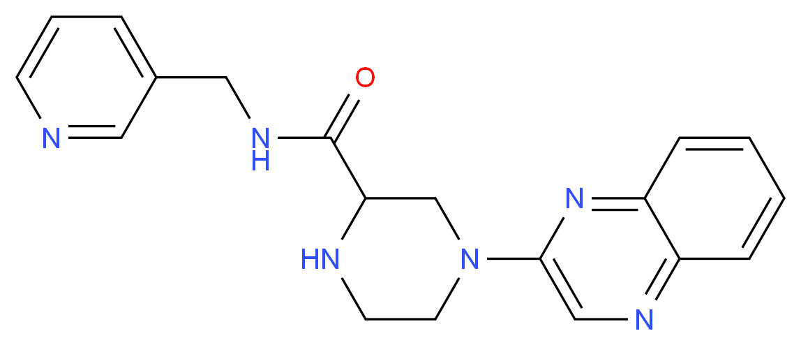 N-(3-pyridinylmethyl)-4-(2-quinoxalinyl)-2-piperazinecarboxamide_分子结构_CAS_)