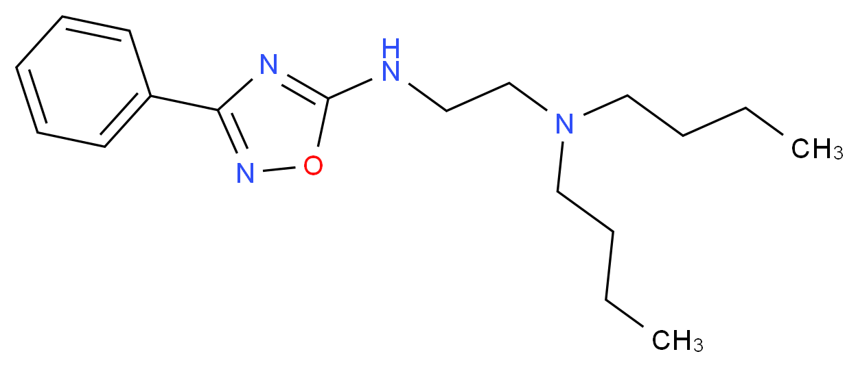 dibutyl({2-[(3-phenyl-1,2,4-oxadiazol-5-yl)amino]ethyl})amine_分子结构_CAS_22131-35-7