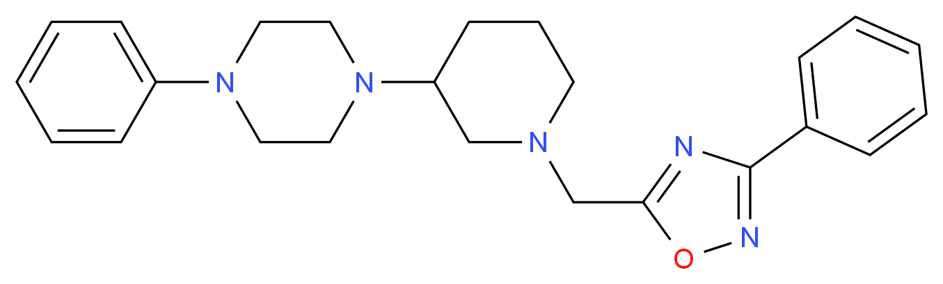 1-phenyl-4-{1-[(3-phenyl-1,2,4-oxadiazol-5-yl)methyl]-3-piperidinyl}piperazine_分子结构_CAS_)