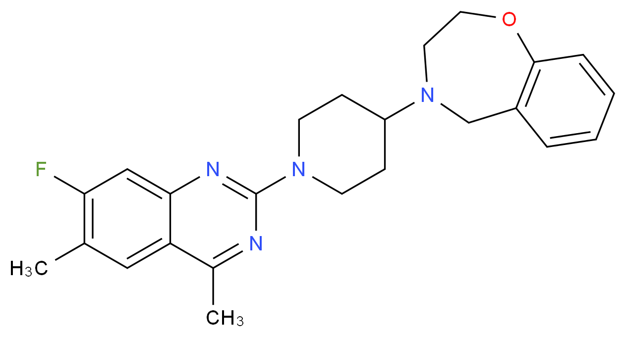 4-[1-(7-fluoro-4,6-dimethyl-2-quinazolinyl)-4-piperidinyl]-2,3,4,5-tetrahydro-1,4-benzoxazepine_分子结构_CAS_)