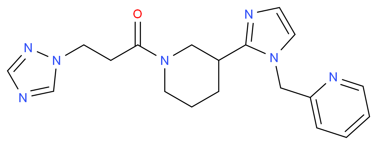2-[(2-{1-[3-(1H-1,2,4-triazol-1-yl)propanoyl]-3-piperidinyl}-1H-imidazol-1-yl)methyl]pyridine_分子结构_CAS_)
