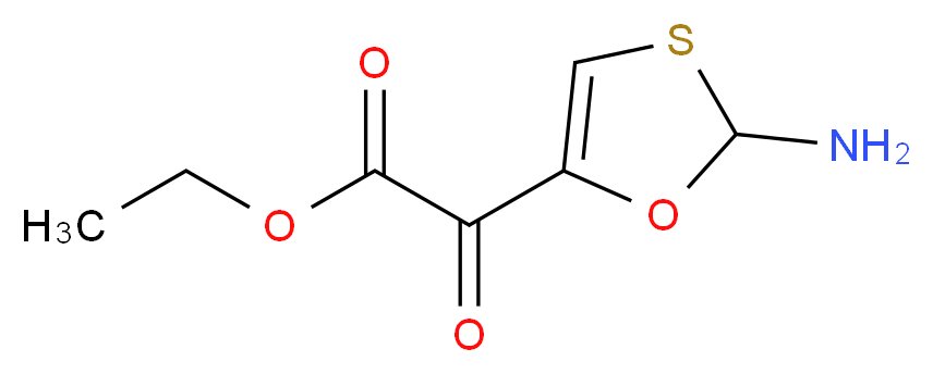 ethyl 2-(2-amino-2H-1,3-oxathiol-5-yl)-2-oxoacetate_分子结构_CAS_64987-08-2