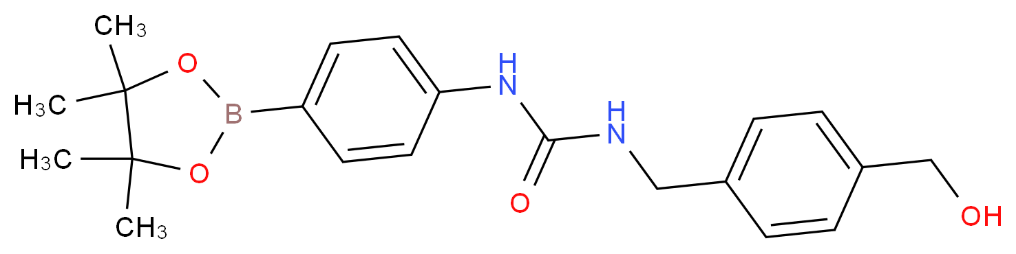 1-{[4-(hydroxymethyl)phenyl]methyl}-3-[4-(tetramethyl-1,3,2-dioxaborolan-2-yl)phenyl]urea_分子结构_CAS_874298-21-2