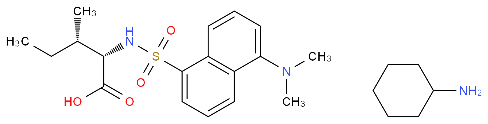 (2S,3S)-2-[5-(dimethylamino)naphthalene-1-sulfonamido]-3-methylpentanoic acid; cyclohexanamine_分子结构_CAS_53369-40-7