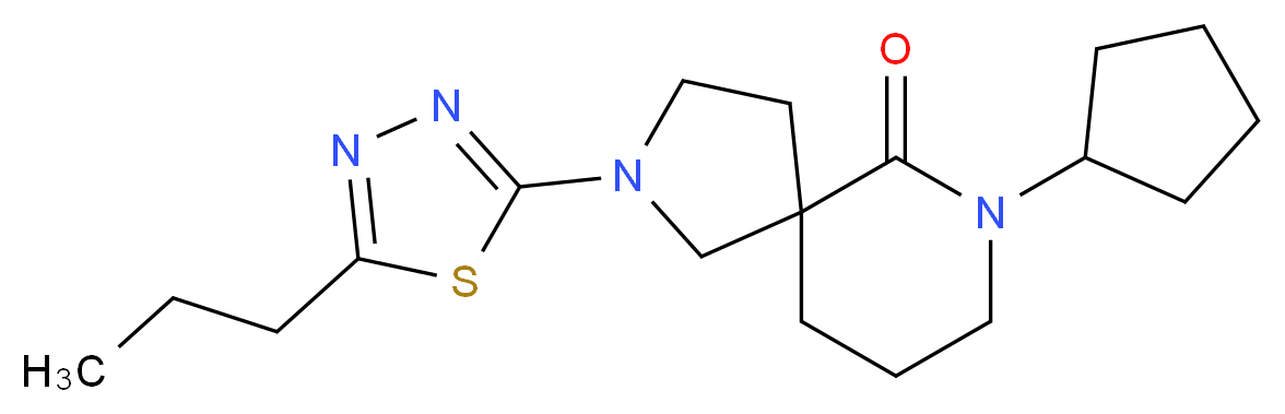 7-cyclopentyl-2-(5-propyl-1,3,4-thiadiazol-2-yl)-2,7-diazaspiro[4.5]decan-6-one_分子结构_CAS_)