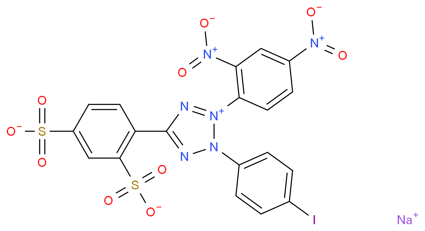 sodium 2-(2,4-dinitrophenyl)-5-(2,4-disulfonatophenyl)-3-(4-iodophenyl)-3H-1,2λ<sup>5</sup>,3,4-tetrazol-2-ylium_分子结构_CAS_515111-36-1