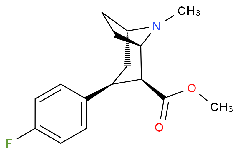 methyl (1R,2S,3S,5S)-3-(4-fluorophenyl)-8-methyl-8-azabicyclo[3.2.1]octane-2-carboxylate_分子结构_CAS_50370-56-4